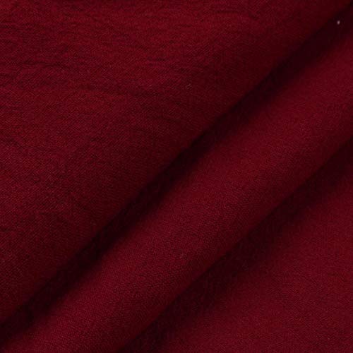 vermers Womens Casual Loose Plus Size Wide Leg Pants - Women Leisure Elastic Waist Cropped Pants Trousers(2XL, Red)
