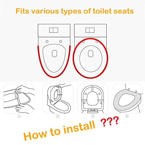 BigOtters Toilet Seat Cover Pads, Washable Toilet Seat Cushion Mat Winter Washable Toilet Seat Warmer (Gray)