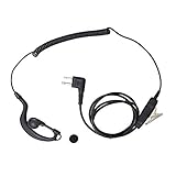 M head Earpiece Headset PTT With Mic for 2-pin Motorola Two Way Radio (1 Pack)
