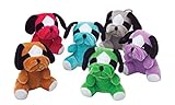 Set of 12 - Plush Puppy Dogs - assorted color bulldogs