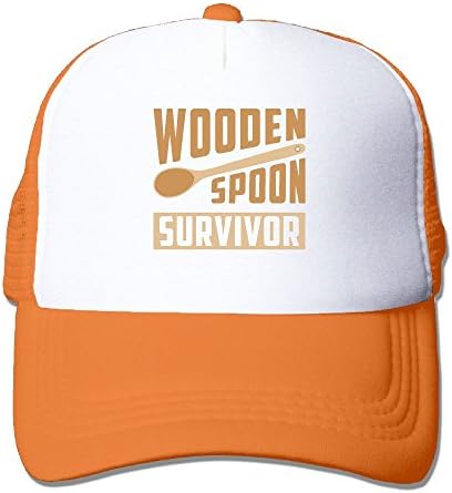 ForRose Wooden Spoon Survivor Unisex Mesh Hat Baseball Caps Style Grid Hat Adjustable Trucker Cap
