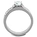 Marimor Jewelry Men's 1.75 Carat Round Cut Cubic Zirconia, Silver Stainless Steel Ring Size 10
