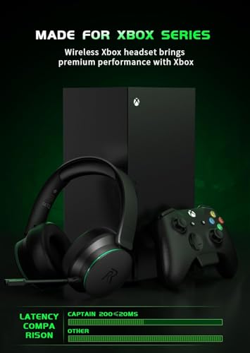 Wireless Gaming Headset for Xbox Series X|S, Xbox One, PS5, PS4, Bluetooth 5.3 Wireless Gaming Headphone, PC Headset with Noise Cancelling Microphone, 3D Surround Sound, 45H Battery, Black Green Color