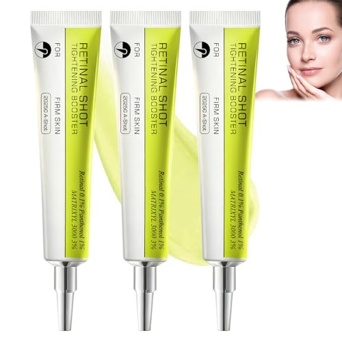 Retinol Shot Tightening Booster, 15 ml x 3 Retinal Mild Face Care Liquid, Retinal Moisturising Cream for Tightening Face Skin for Women of All Skin Types, Against Wrinkles & Fine Lines