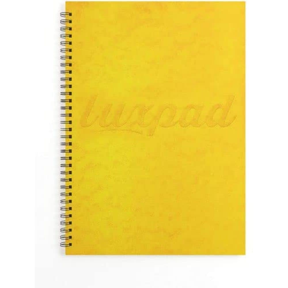 Silvine Luxpad Pressboard Notebook Twinwire, A4, Yellow, Pack of 5
