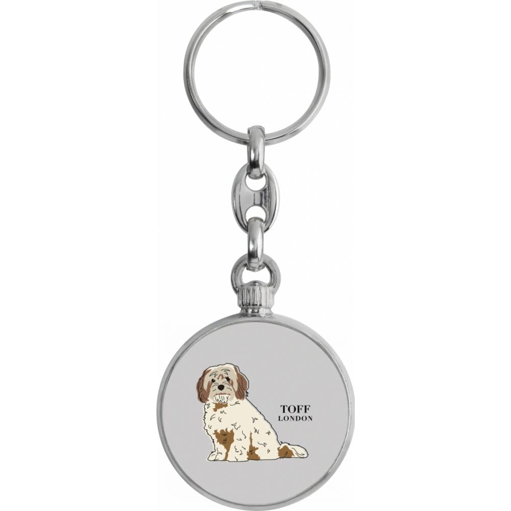 Toff London Beige Brown Cavachon Dog Keyring