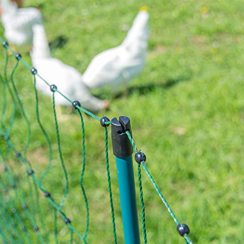 Sicherheitsnetz für Geflügel, 105cm, 25m, 9 Pfähle, grün – Bild 5