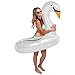 U.S. Pool Supply Giant 4 Foot Inflatable Pearl White Glamour Swan Pool Ring Tube Float - Fun Kids Swim Party Toy - Summer Lounge Raft