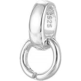 Sorcozn 925 Sterling Silver Double Bail Clasps 12.5mm Twister Clasps Connector for Bracelet Necklace DIY Jewelry Making Accessories (Platinum Color)