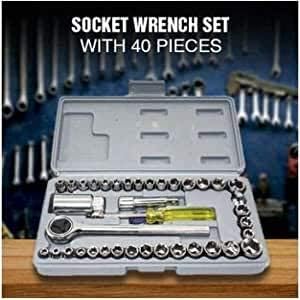 DAX 40 in 1 Wrench Tool Kit & Screwdriver and Socket Set Automobile Motorcycle Tool Box Set Socket Wrench Sleeve Suit…