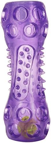 Choostix Rubber Toy, TPR Dumbbell with Multicolor LED Light, Purple, Medium