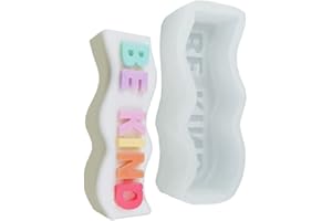 TOPYS Wave Alphabet Letter Pillar Silicone Resin Mold Candles Molds, Letter Candle Chocolate Mold for Resin Pendant Plaster Carving Making Aromatherapy White Elephant Gifts (BE Kind)
