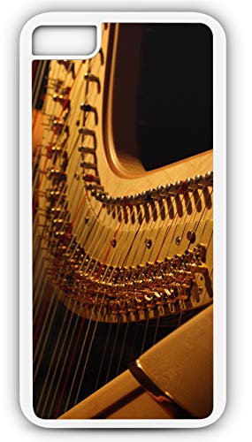 iPhone 7 Plus 7+ Case Harp Musical Instrument Angel Music Orchestra Customizable by TYD Designs in White Plastic Black Rubber Tough Case