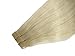 Blonde Real Hair Extensions Natural Straight 16 Inch Tape in Hair Extensions Human Hair #60 Platinum Blonde Tape Extensions with Adhesive Tapes 30grams 20pcs