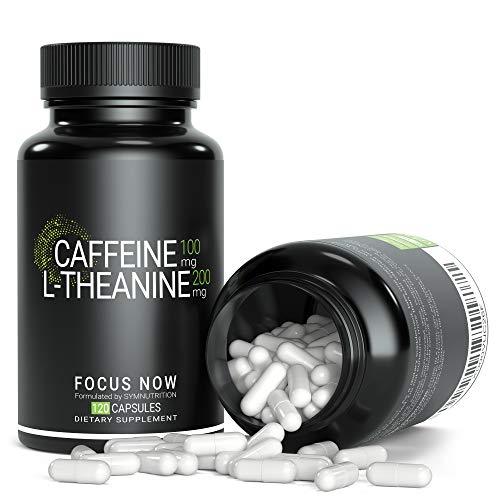Caffeine 100mg, L-Theanine 200mg - 120 Count (V-Capsules) / 120 Servings: Manufactured in a cGMP-Registered Facility in…