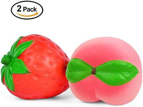 Prime Time Cali Kawaii Jumbo Squishies 2 Pack | Super Slow Rising Cream Scented Squishy Fruits | Kawii 2 Pcs Gift Bundle Stress Relief Toy For Kids and Adults