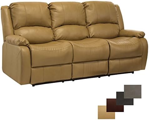 Charles Ashton Home Collection | 80" Triple Recliner Sofa & Drop Down Console | Space Saving Design for Apartment Living | Classic Style | Perfect for a Tiny Home or Dorm | Modular | (Toffee)