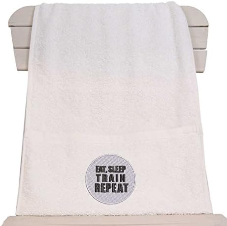 aztex Eat, Sleep, Train, Repeat Gym Towel With Zipped Pocket
