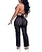 Salimdy Womens Sexy Knitted Hollow Out Wide Leg Pants See Through High Waist Beach Pants Bikini Swimsuit Cover Up Black M