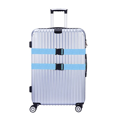 Hibate Adjustable Luggage Strap Suitcase Straps Bag Belt Travel Accessories - Blue, 4 Pack - Thumbnail 3