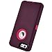 MAXCURY Hybrid Rubber Plastic Impact Defender Rugged Hard Case with Built-in Screen Protector and Belt Clip Holster Compatible for iPhone 6 and iPhone 6s Case (Wine/Fuchsia & Clip)