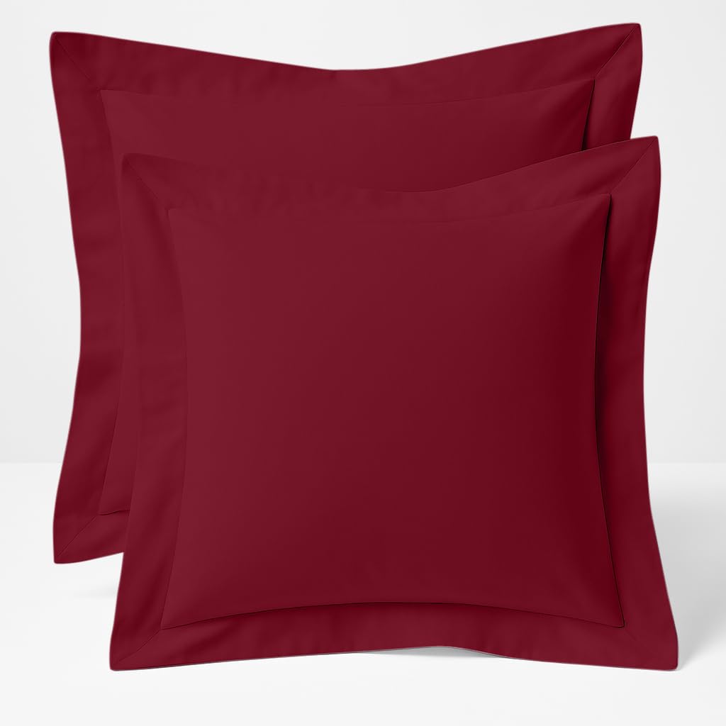 Comfort Beddings Heavy Quality 600 Thread Count 100% Egyptian Cotton Continental Pillow Cases Pack Of 2 - Burgundy (Continental/Square Size 65 x 65 CM)