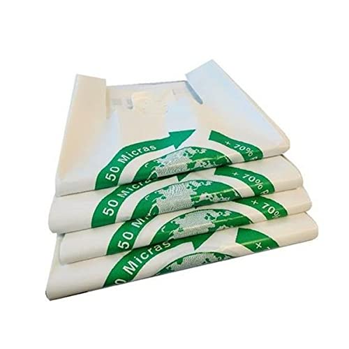 BigBuy Office Borsa per la Spesa Bianca biodegradabile 50 x 60 cm