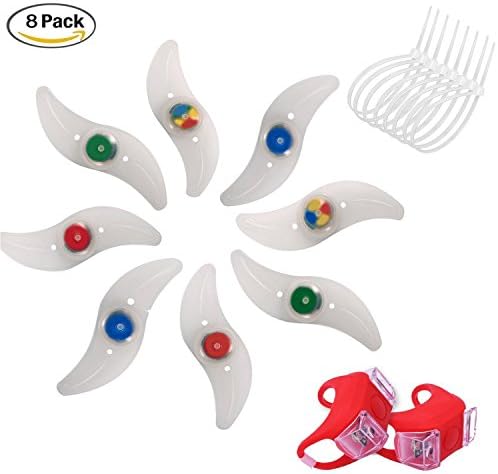 Qiandy Bike Wheel Lights, Bicycle Spoke Lights, Bike Flash Lamp Bulb Cycling MTB Wheel Tire Valve Spoke Light Used for Safety Warning, 8 Pcs (Red/Green/Blue/Colorful)