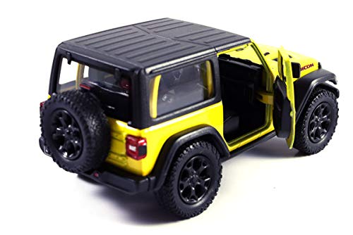Jeep Wrangler Rubicon 4x4 Hard Top Off Road Exploration Diecast Model Toy Car Yellow
