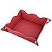 LISRSC Valet Tray Cosmetics Jewelry Organizer Box Multifunctional Leather Storage Tray(Bright Red)