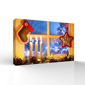 Canvas Wall Art Merry Christmas Pictures Home Wall Decorations for Bedroom Living Room Paintings Canvas Prints Framed - 12x18 inches