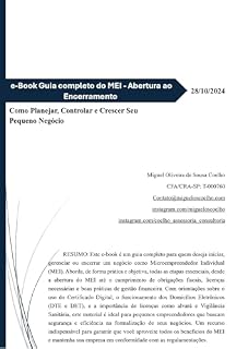 Livro e-Book Guia completo do MEI - Abertura ao Encerramento : Como Planejar, Controlar e Crescer Seu Pequeno Negócio