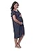 Designer Hospital Maternity Gown (L/XL, Navy Polka Dot)