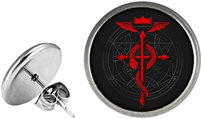 Fullmetal Alchemist Post Stud Earrings Anime Manga TV Comics Movies Cartoon Superhero Logo Theme Premium Quality Detailed Cosplay Jewelry Gift Series