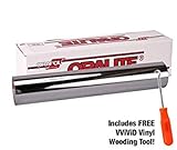 ORACAL 351 Silver Mirror Chrome Vinyl for Silhouette, Cameo & Cricut Including VViViD Stainless Steel Weeding Tool (3ft x 12