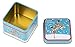 Juvale Christmas Tin Gift Box - 4-Set Square Cookie Candy Storage Containers with Lids for Confectioneries, Holiday Decor, Assorted Colors with Gold Lining, 3 x 3 x 2.5 Inches