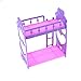 uhoMEy Mini Bouble bed for barbie doll, kelly Dollhouse Furniture Accessory Gift for Girls
