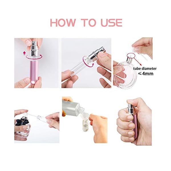 Mini-Perfume-Atomisers-Bottles-Refillable-Fine-Mist-Spray-Bottles-Portable-Travel-Atomizer-Bottle-Set-with-Funnel-and-Perfume-Diffuser-Pump-5-ml Mini Perfume Atomisers Bottles - Refillable Fine Mist Spray Bottles - Portable Travel Atomizer Bottle Set with Funnel…