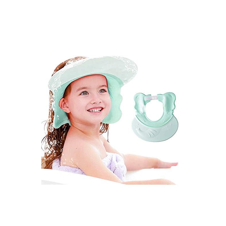 Baby Shower Cap Baby Bath Visor, Soft Hat Adjustable Waterproof Silicone Shampoo Shower Cap Protect Eye & Ear for Infants, Toddler, Kids, Children