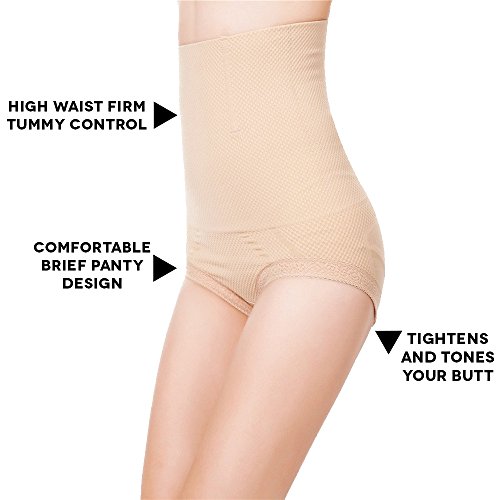 Robert Matthew Radiance Women's Shapewear High-Waist Brief (Large/XL, Nude) - Thumbnail 3