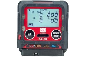 RKI INSTRUMENTS, INC RKI 72-RA-C GX-3R LEL / O2 / H2S / CO with Li-Ion Battery Pack and 100-240 VAC Charger