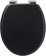 Tiger Blackwash MDF Toilet Seat Soft Close Quiet Adjustable Hinge Black view 6