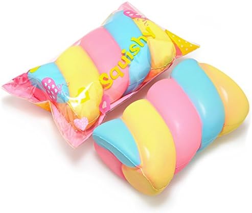 SQHOHO Jumbo Squishy Rainbow Marshmallow Super Slow Rising Cream Scented Original Package Squeeze Toy