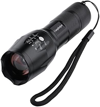 Camphelper LED Tactical Flashlight Torch,900 Lumen XML T6 Tactical Flashlight,Brightest Zoomable Adjustable Focus 5 Light Modes Outdoor Handheld Flashlight,Water Resistant,Camping LED Flashlight