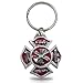 CarBeyondStore Fire Department Maltese Cross Emblem Key Chain