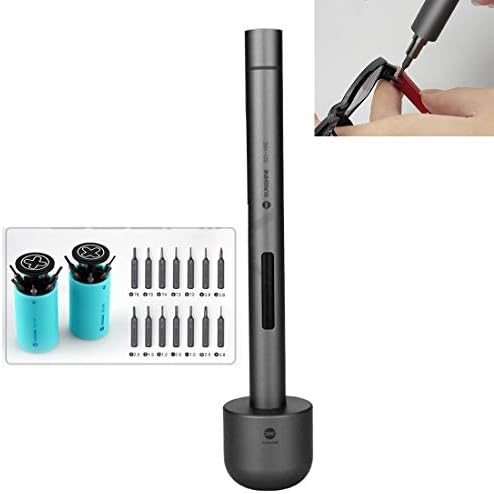 Hyx Convenient and Practical Repair Tools Mini Electric Screwdriver Kits 14 in 1 Precision Bits Repair Tool for Phones & Tablets & Glasses SD-18E