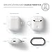 elago AirPods Hang Case [White] - [Compatible with Apple AirPods 1 & 2; Front LED Not Visible][Supports Wireless Charging][Extra Protection] [Added Carabiner] - for AirPods 1 & 2