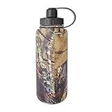 EcoVessel BOULDER TriMax Dual Opening Insulated Stainless Steel Water Bottle with Tea - Fruit and Ice Strainer - 32 oz. - Mossy Oak Camouflage