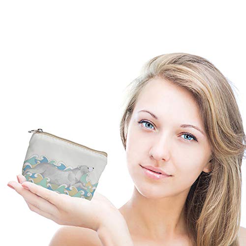 Women and Girls Cute Fashion Coin Purse Wallet Bag Change Pouch Key Holder (Polar Bear)