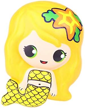 VPASS 2019 Newest Squishies toy,Cute Mermaid Scented Super Slow Rising Kids Toy Stress Reliever Toy Squeeze Toy (Yellow)